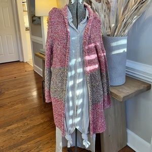 Multi-colored long cardigan sweater by Tulle/Size M